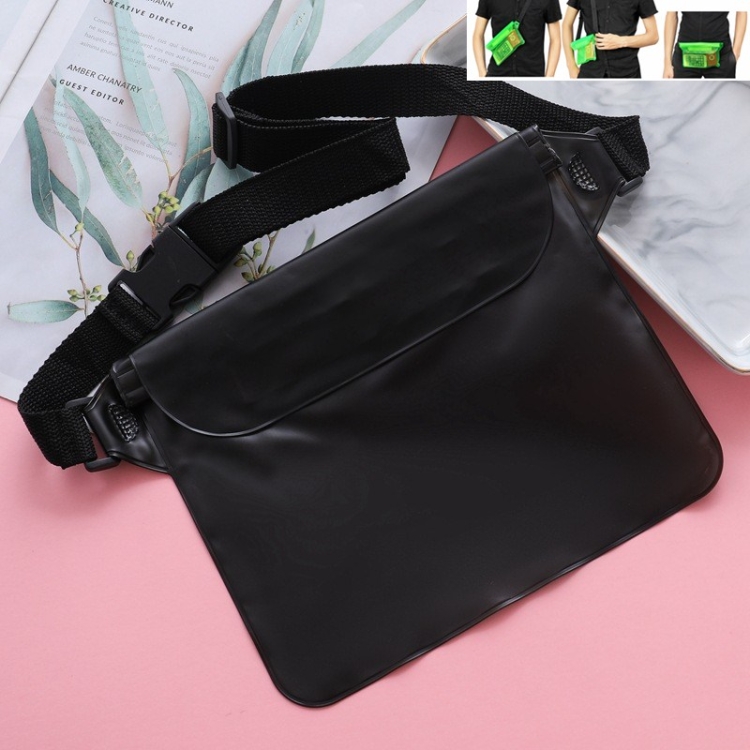 

5 PCS Three-layer Sealed PVC Waterproof Waist Bag Drifting Waterproof Bag(Black)