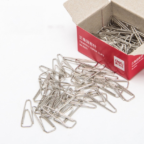 

12 PCS 100 Pieces/Box Deli 0051 Metal Triangle Paper Clip Paper Clip Thickened Electroplating Is Not Easy To Rust