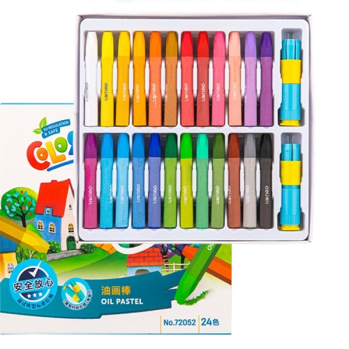 

4 PCS Deli Children Painting Oil Painting Stick 12 Colors / 18 Colors / 24 Colors / 36 Colors Not Dirty Hand Art Crayon Brush, Style:24 Colors