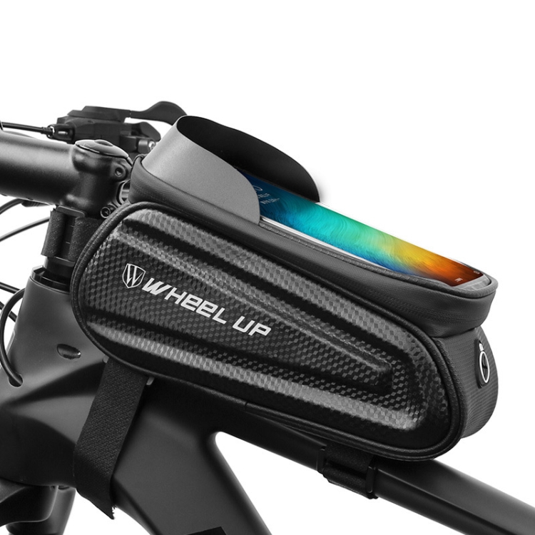 

WHEEL UP Hard Shell Bicycle Bag Front Beam Bag Mountain Bike mobile Phone Touch Screen Tube Bag Riding Equipment(White reflective models)