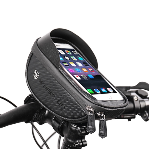 

WHEEL UP Anti-splashing Touch Screen Bicycle Mobile Phone Bag Mountain Bike Front Beam Bag Riding Handlebar Bag, Style:Ball Pattern Section-Black