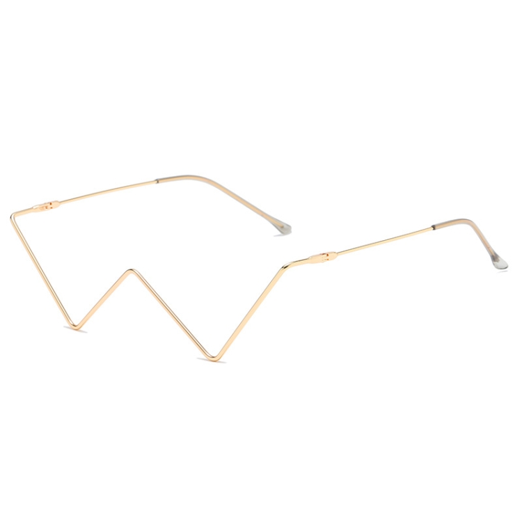 

2 PCS S2057 Personality no Metal Glasses Frame Half Frame Street Shooting Decorative Frames, Frame color: C01 Golden
