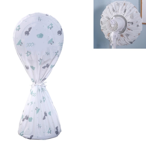 

3 PCS Cartoon Stereo Fan Cover All-inclusive Household Floor Fan Dust Cover(Green Fox Trail Stereo Fan Cover)