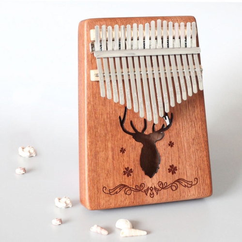 

17-tone Kalimba Portable Thumb Piano, Style:Sapele-Classic Deer