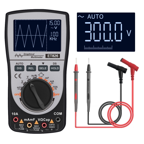 

ET826 Oscilloscope + Multimeter Combo Color Screen Multimeter