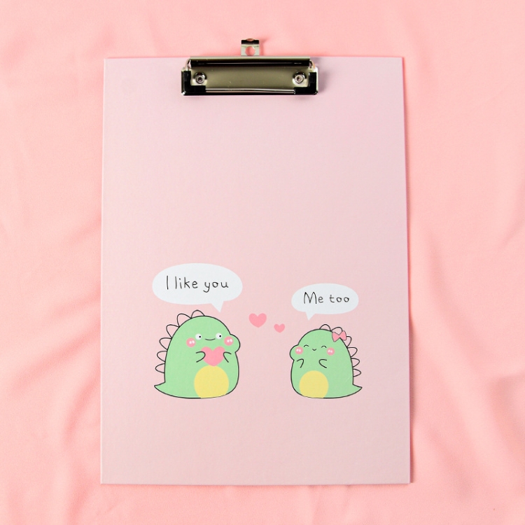 

10 PCS Cute Cartoon Office Supplies File Clip A4 Writing Pad Student Test Paper Clip(Pink )