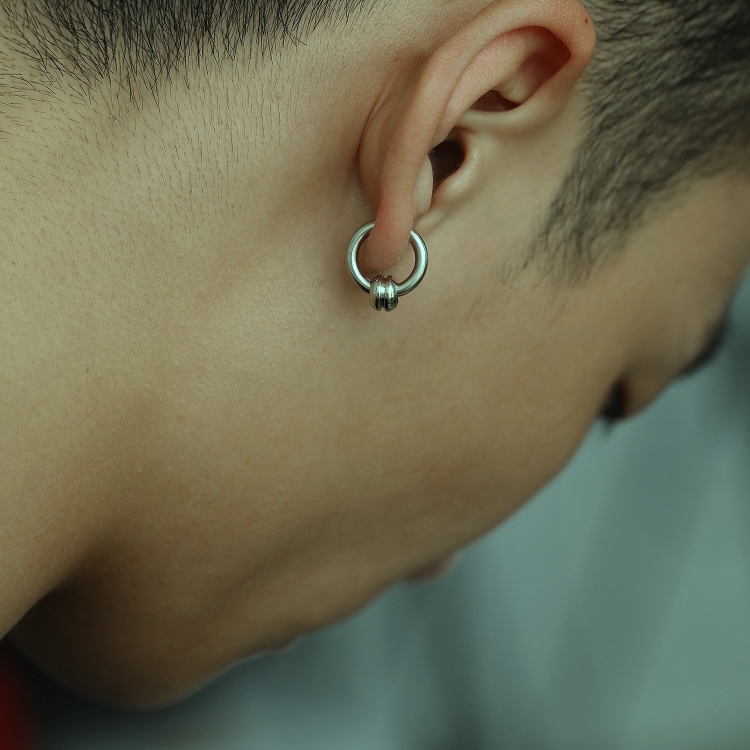 

5 Pairs OPK 602 Classic Personality Men Circle Earrings