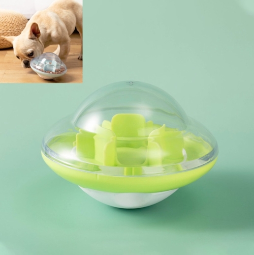 

Pet Toy Flying Tumbler Spilling Ball Puzzle Slow Food Toy(Green)