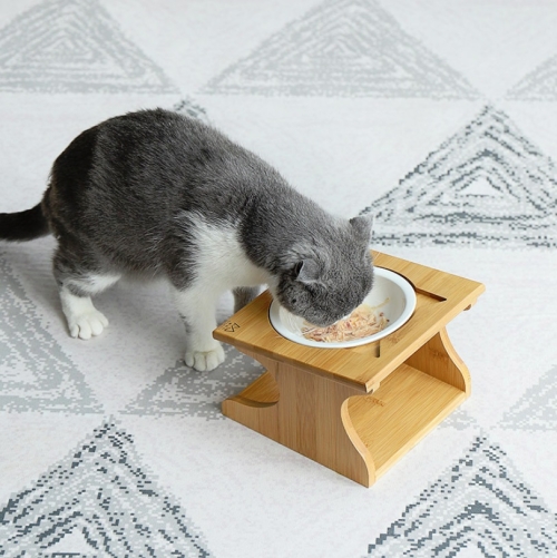 

Pet Solid Wood Dining Table Pet Food Bowl Pet Supplies