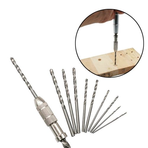 

Hand Twist Drill Manual Puncher DIY Mini Manual Semi-automatic Drill Bit Tool, Specification:Hand Twist Drill+10 Twist Drills