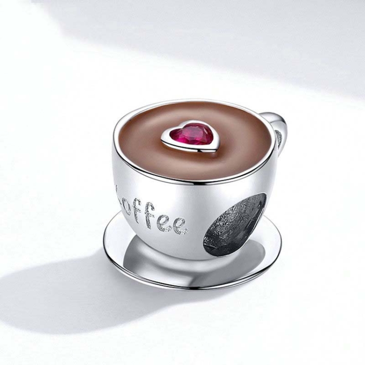 

925 Sterling Silver Coffee Cup Beaded DIY Bracelet Accessories