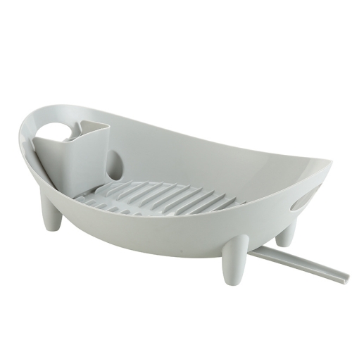 

Tableware Storage Drain Dish Rack Multi-function Kitchen Utensil Rack(Gray)