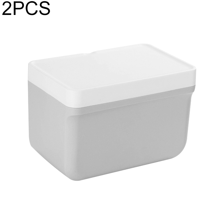 

2 PCS Toilet Tissue Box Punch-free Rack(Light Gray+White)