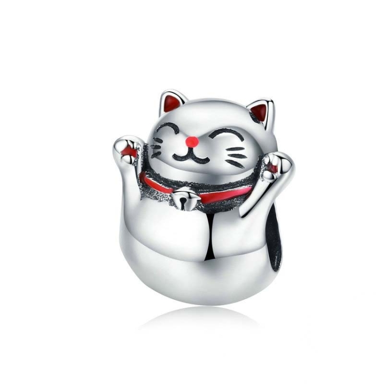 

925 Sterling Silver Lucky Cat Beaded DIY Bracelet Jewelry Accessory