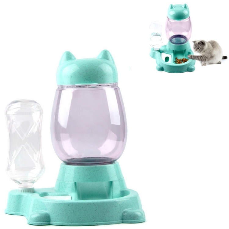 

Pet Bottled Grain Storage Bucket Automatic Drinking Water Feeder(Mint Green)