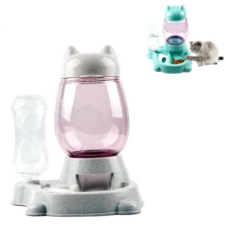 

Pet Bottled Grain Storage Bucket Automatic Drinking Water Feeder(Marble Grey)