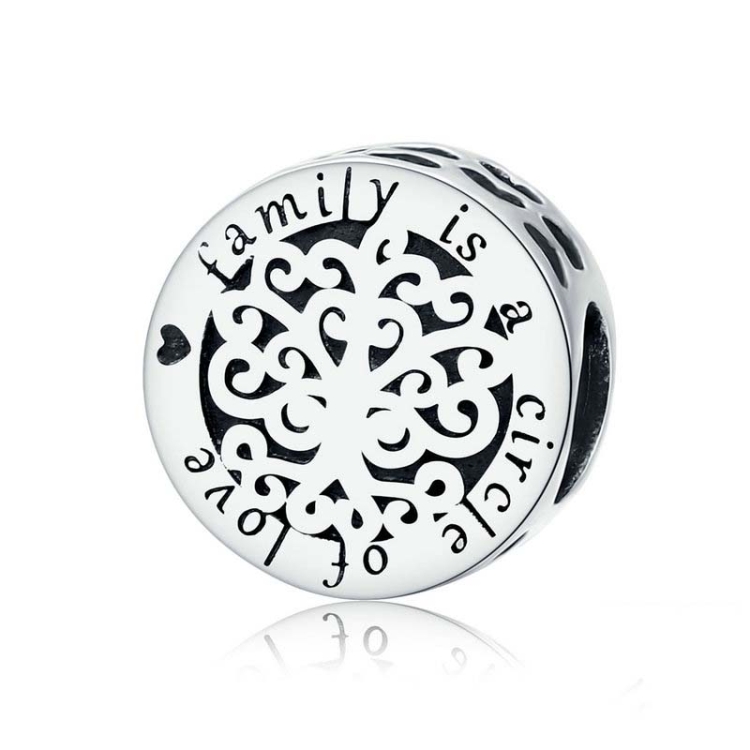 

925 Sterling Silver Beaded Family Tree Beads DIY Bracelet Accessories