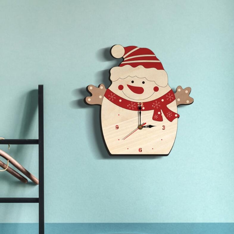 

Christmas Home Decoration Snowman Wall Clock Creative Children Clock(Snowman)
