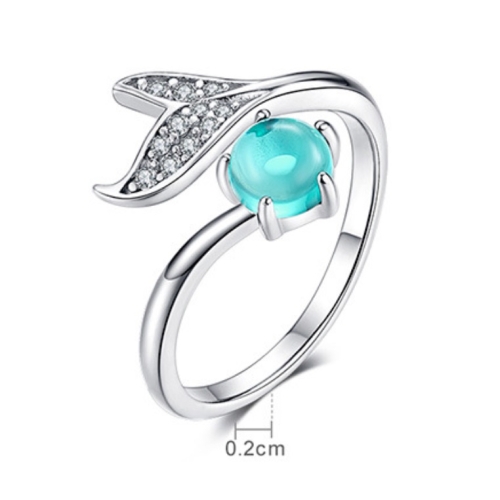 

Mermaid Tears S925 Sterling Silver Ring Platinum Plated Ring