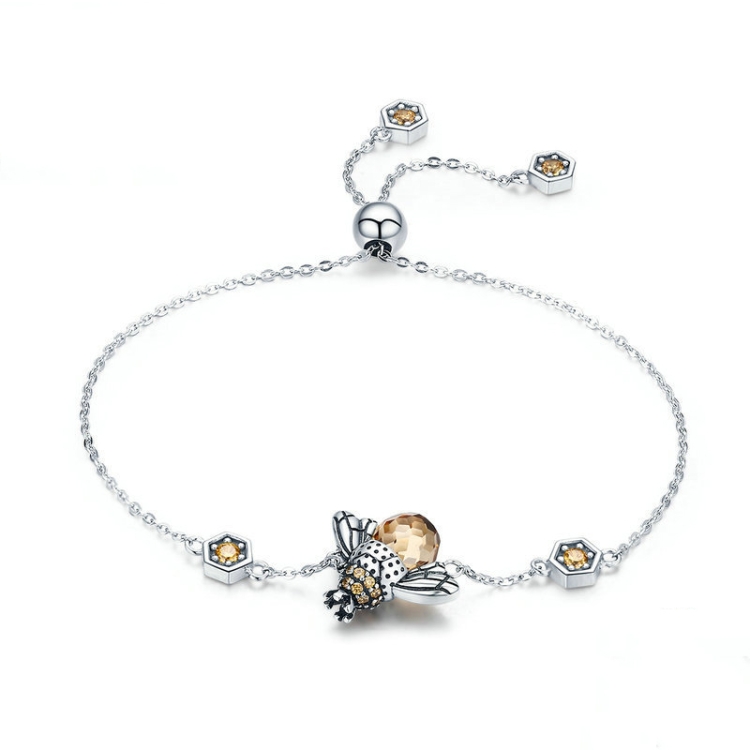 

Little Bee Sterling Silver Ladies Bracelet S925 Inlaid Zircon Ladies Bracelet