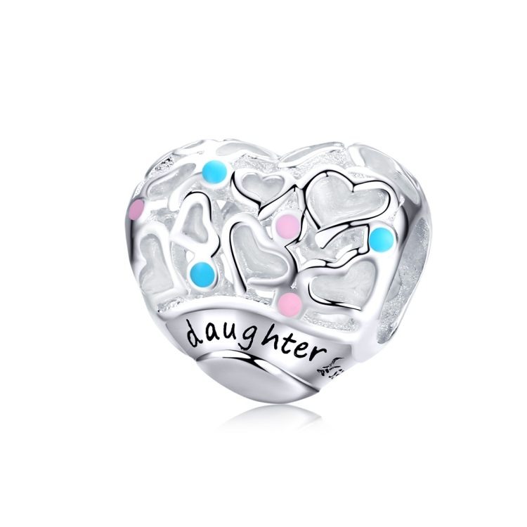 

925 Sterling Silver Love Heart Beaded DIY Bracelet Accessories