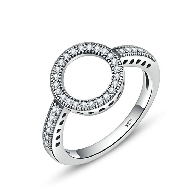 

S925 Sterling Silver Womens Inlaid Ring, Size: 8