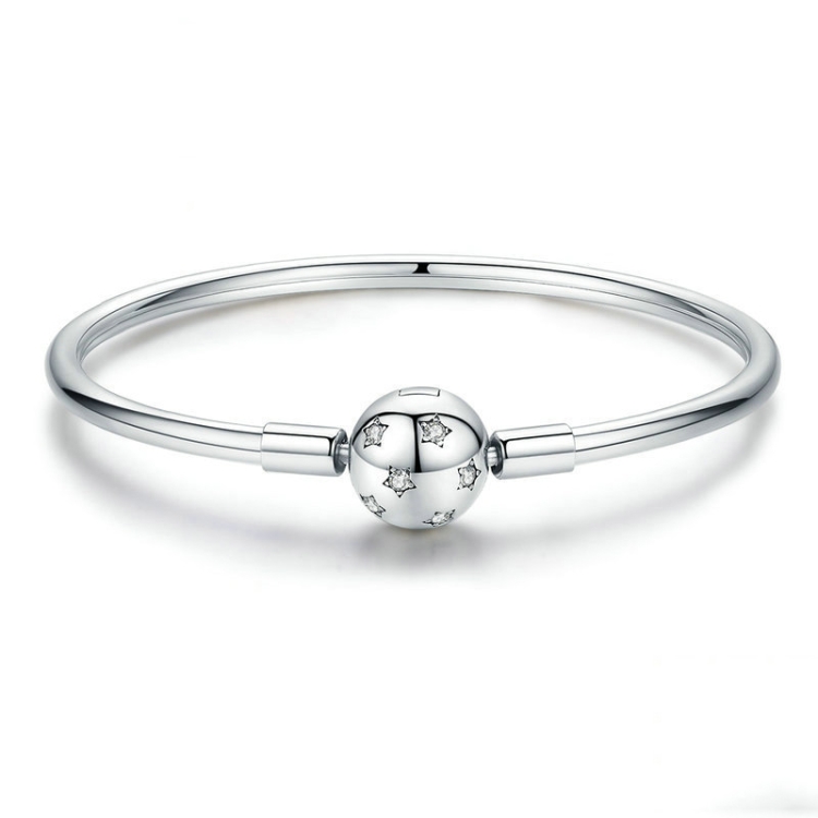 

S925 Sterling Silver Star Bracelet DIY Beaded Bracelet, Size:17cm