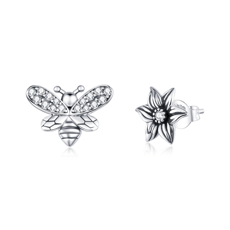 

Butterfly Flower Sterling Silver Earrings Personalized Earrings Zircon Earrings