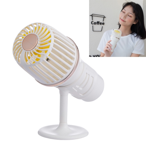 

Simple Microphone USB Handheld Spray Moisturizing Fan(White)