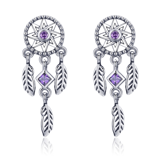 

Sterling Silver Long Earrings Inlaid Female Earrings