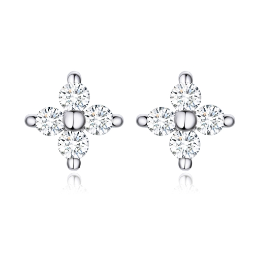 

Sterling Silver Zircon Earrings Flower Earrings Girl Jewelry