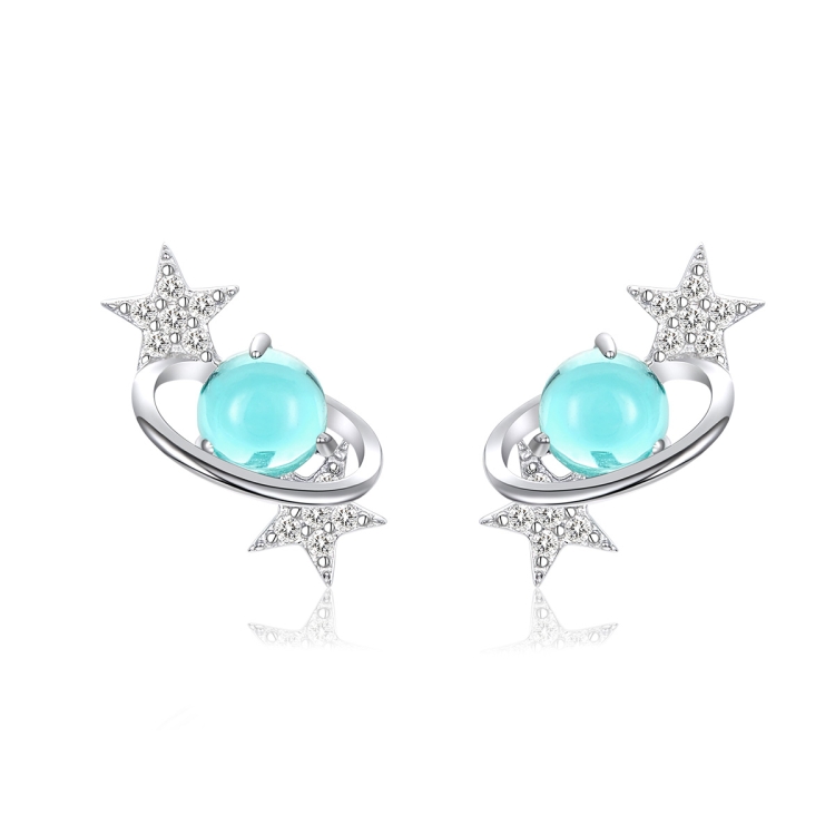 

Interstellar Earrings Sterling Silver Female Platinum-plated Earrings Star Earrings
