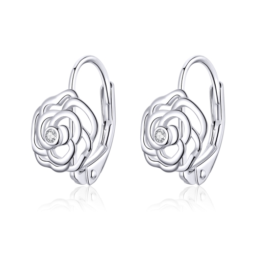 

Rose Sterling Silver Platinum Plated Earrings Female Earrings