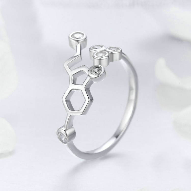 

Bee Honeycomb S925 Sterling Silver Fashion Open Ring