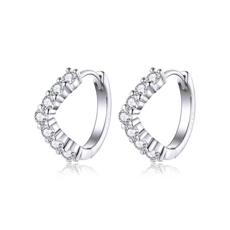 

Zircon Earrings Platinum-plated Geometric Earrings Simple Sterling Silver S925 Earrings