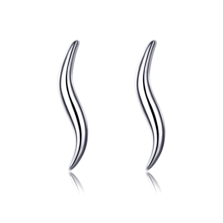 

S925 Sterling Silver Temperament Earrings Female Line Earrings Platinum-plated Jewelry