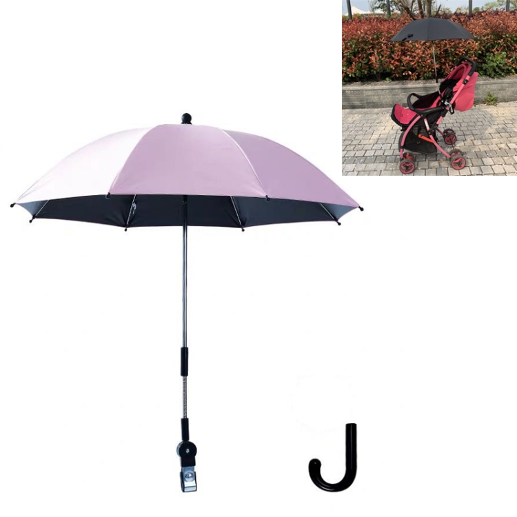 

Stroller Universal Stroller Umbrella Sliding Baby Artifact Vinyl Anti-UV Universal Clip Sun And Rain Dual-use Umbrella(Pink)