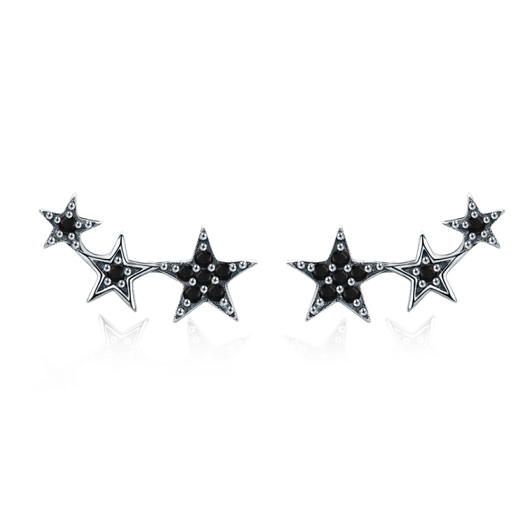 

S925 Sterling Silver Star Earrings Diamond-studded Women Simple Earrings