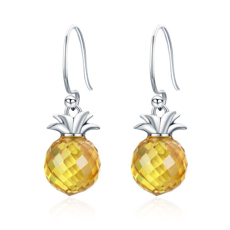 

S925 Sterling Silver Female Earrings Simple Pineapple Earrings Inlaid Zircon Earrings