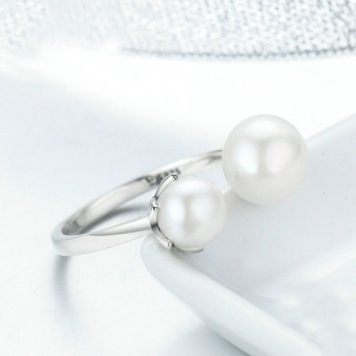 

S925 Sterling Silver Ring Female Pearl Open Ring