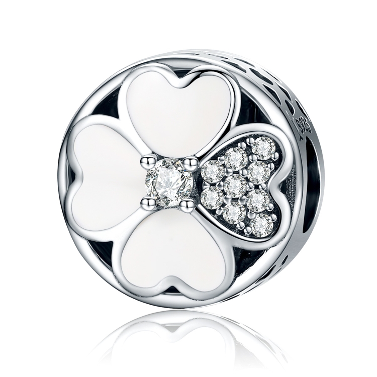 

S925 Sterling Silver Diamond Happiness Petal Bead Bracelet Accessories