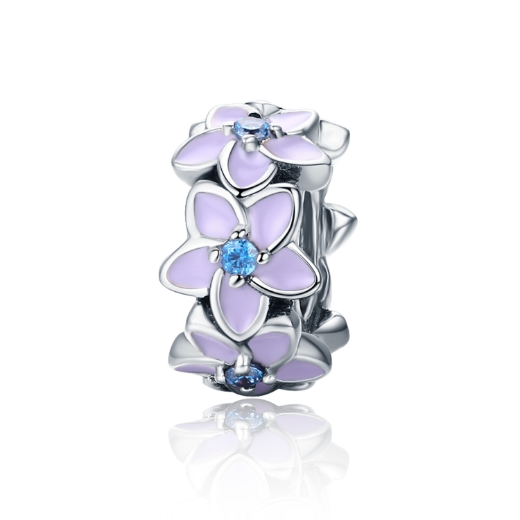 

Purple Flower Sterling Silver Bracelet Accessories S925 Diamond Loose Beads