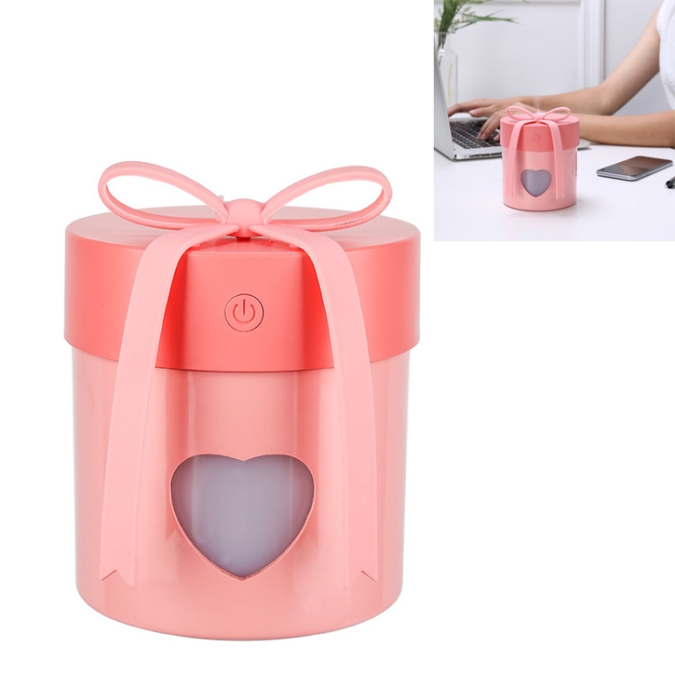 

Creative Gift Box Style Air Humidifier USB Three-in-one Multifunctional Air Humidifier with Night Light(Pink)