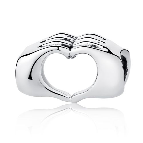 

DIY Bracelet Beads Holding Hands Heart-to-heart S925 Sterling Silver Beads