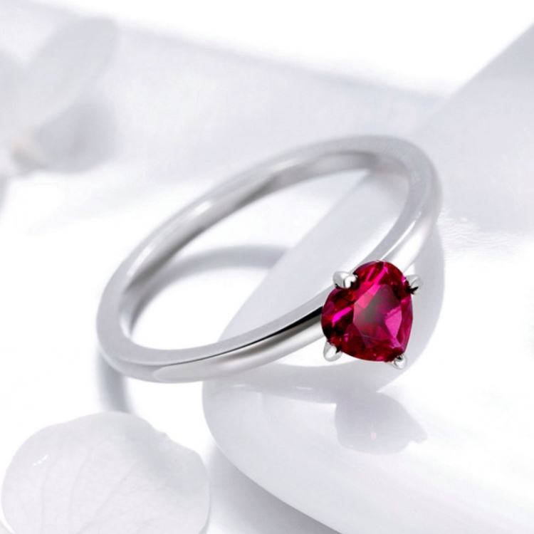 

S925 Sterling Silver Ring Heartbeat Fashion Ring, Size:8