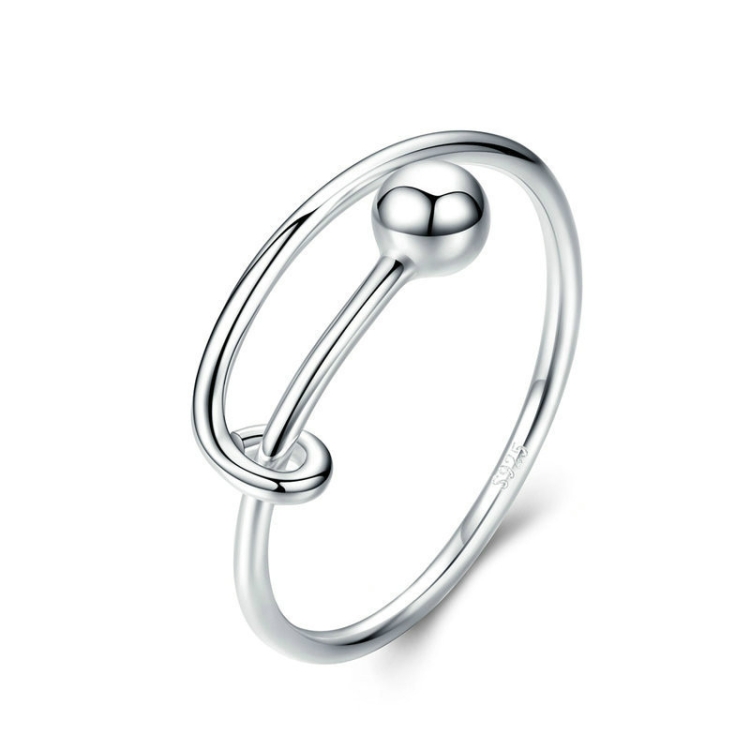 

S925 Sterling Silver Ring Simple White Gold Plated Open Ring