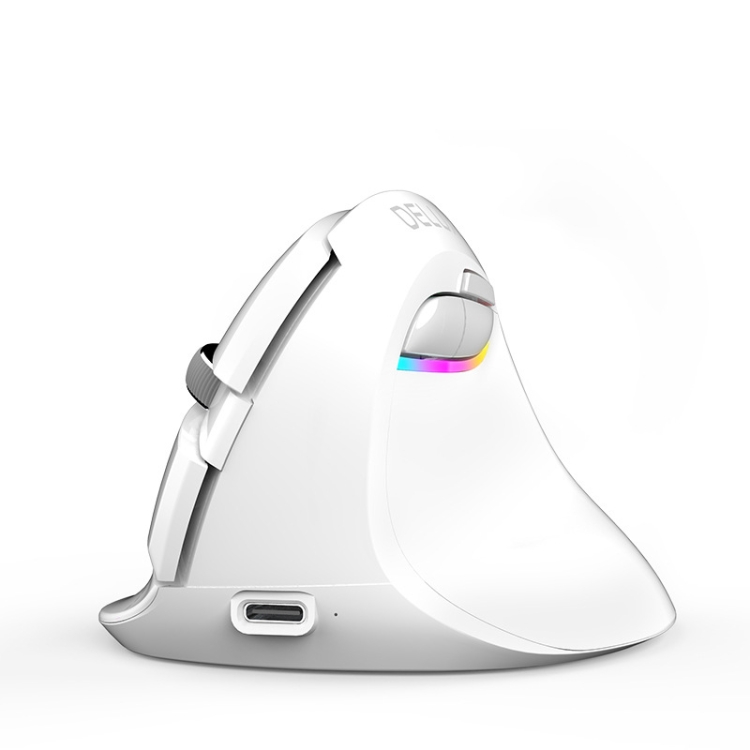 

DELUX M618Mini Colorful Wireless Luminous Vertical Mouse Bluetooth Rechargeable Vertical Mouse(Color white)