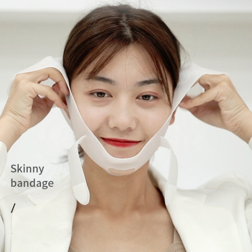 

Silicone V Face Artifact Lifting Pattern Tightening Facial Bandage(Milky)