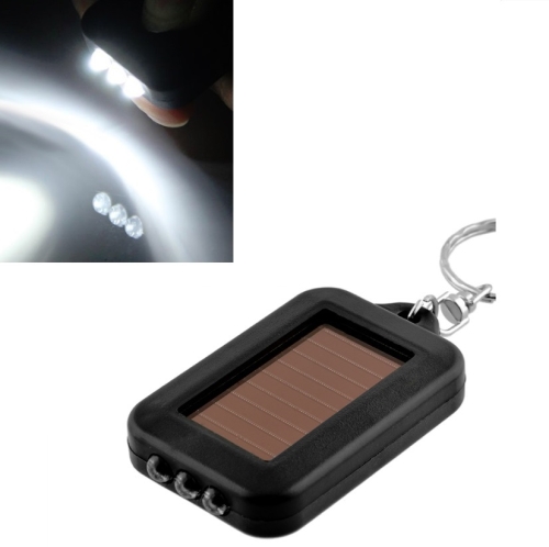 

4 PCS Amorphous Silicon Solar LED Portable Keychain Three Lights Mini Flashlight, Random Color Delivery