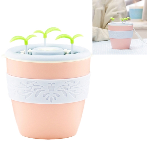 

Mini USB Negative Ion Ultrasonic Air Humidifier Household Mute Moisturizing Potted Humidifier(Pink)